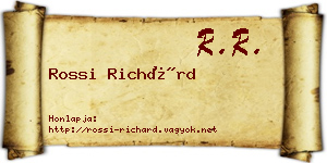 Rossi Richárd névjegykártya
